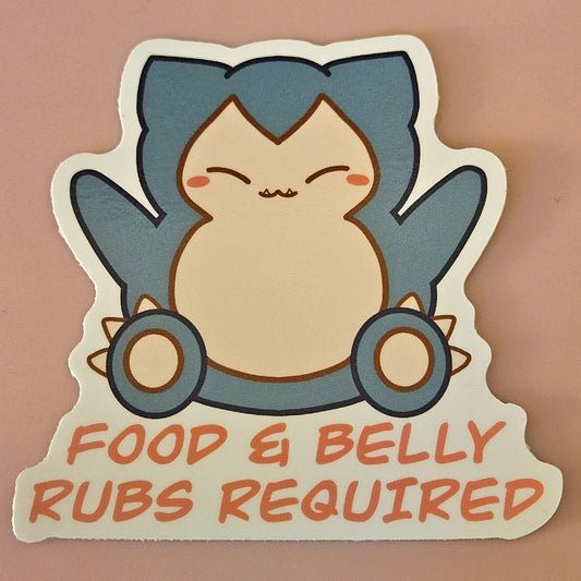 Food & Belly Rubs Snorlax Sticker