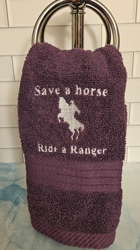 Save a horse Ride a Ranger Embroidered Hand Towel
