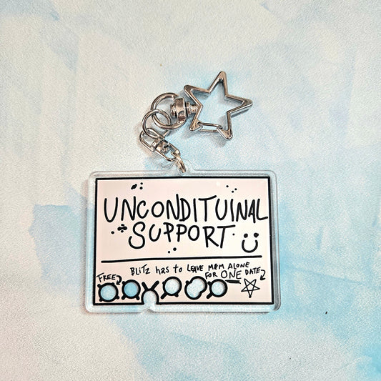 Uncondituinal Support Punch Card Keychain