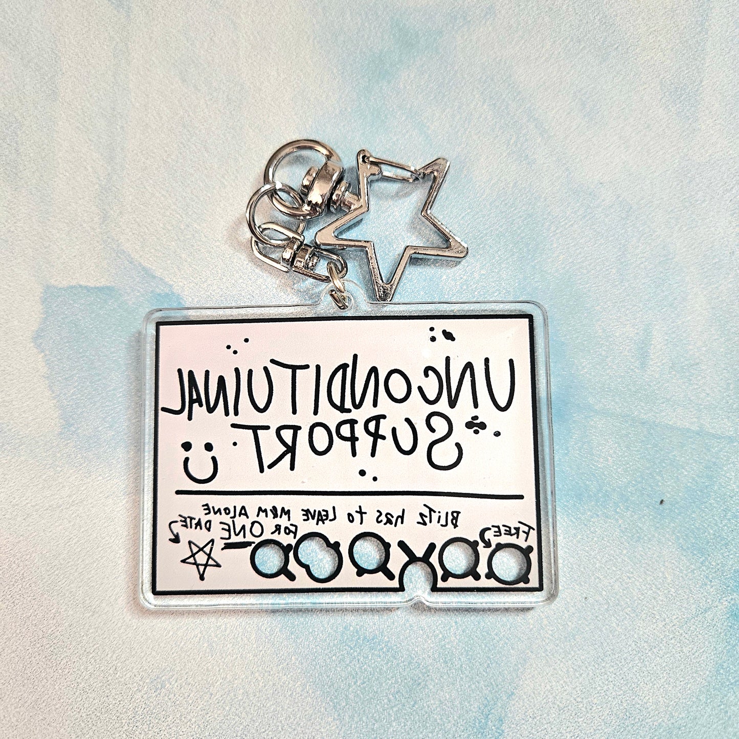 Uncondituinal Support Punch Card Keychain