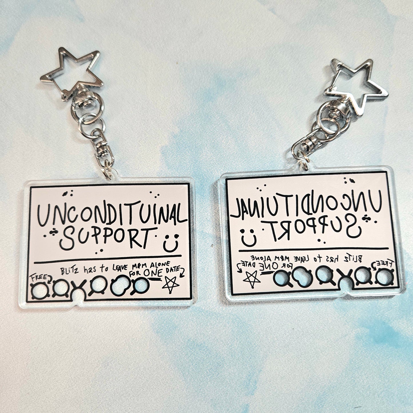 Uncondituinal Support Punch Card Keychain
