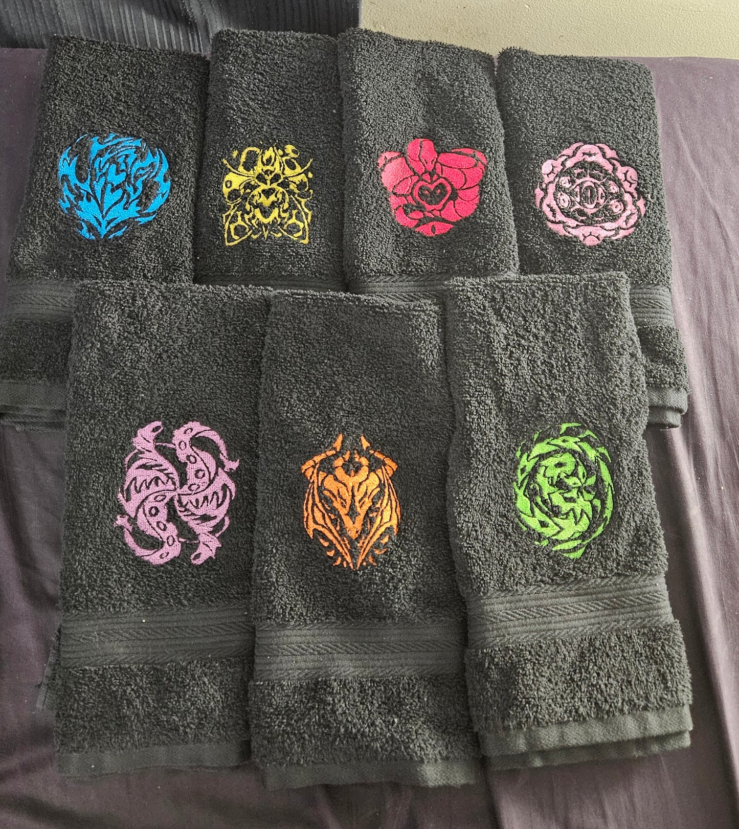 Full Set of Hell Ring Symbol Embroidered Hand Towels