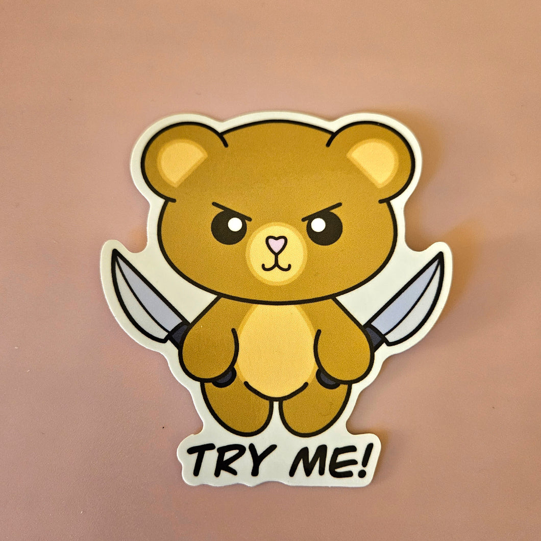 Try Me Bear Sticker