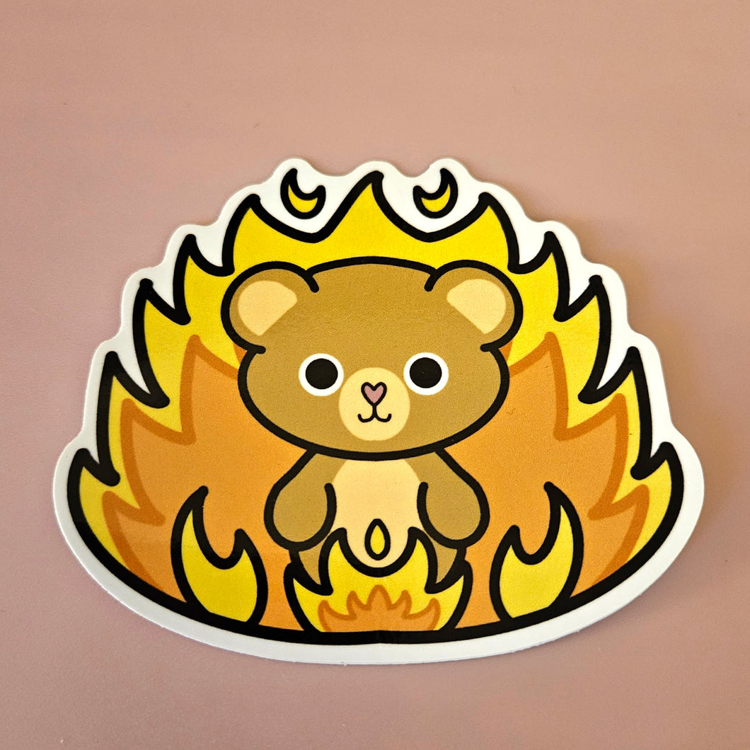 This Is Fine Bear Sticker