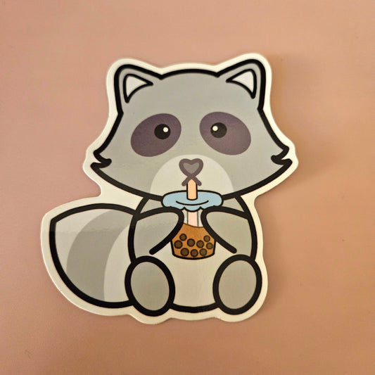 Boba Raccoon Sticker