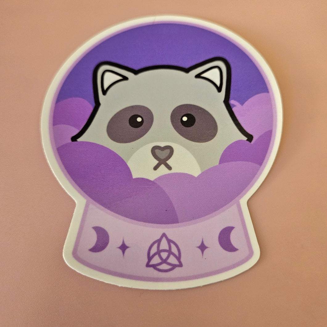 Crystal Ball Raccoon Sticker