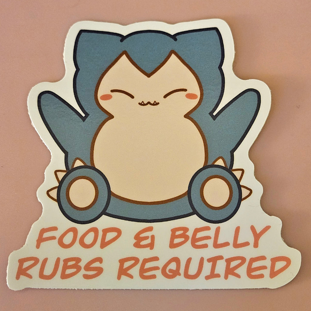 Food & Belly Rubs Snorlax Sticker