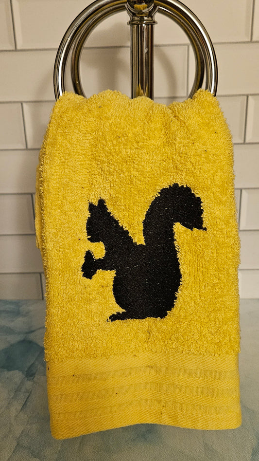 Squirrel Symbol Embroidered Hand Towel