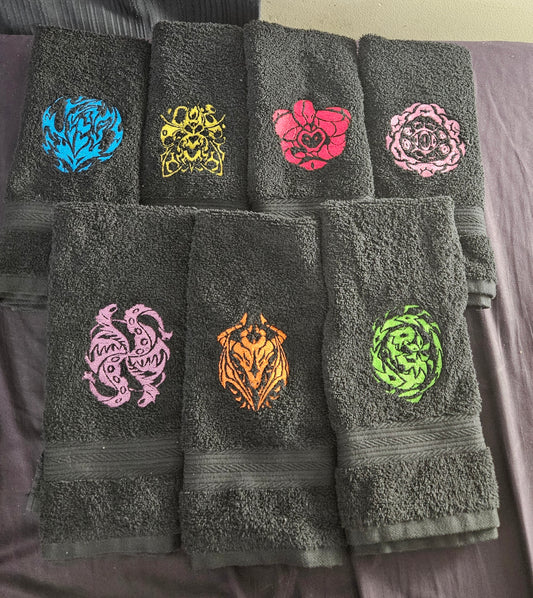 Full Set of Hell Ring Symbol Embroidered Hand Towels
